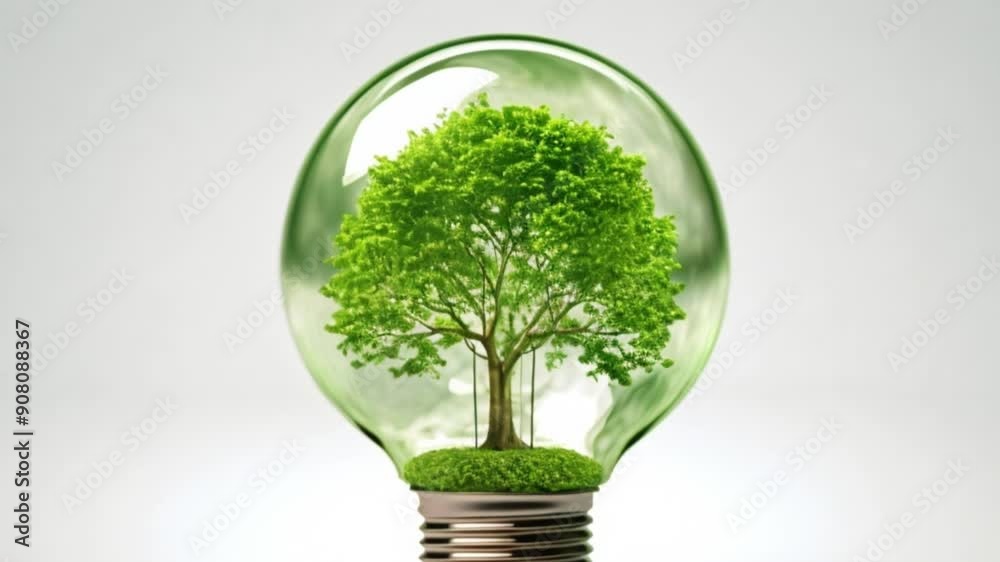 Tree in a light bulb isolated on white concept image Tree in a light bulb isolated on white concept image