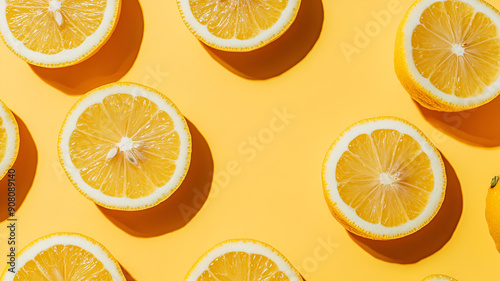 lemon, citrus, fruit, background, pattern