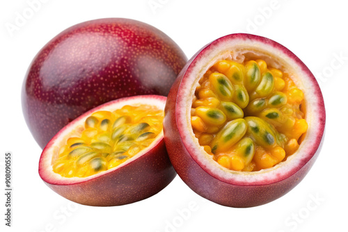 Passionfruit isolated on white background, full depth of field