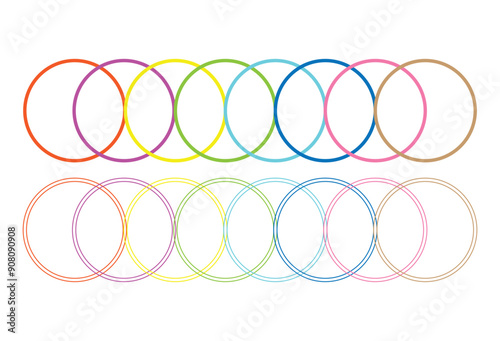 Interlocking circles in primary colors. Unity concept with colorful rings. Overlapping geometric shapes. Geometric intersecting circles, rings abstract icon. Vector illustration. Eps file 19.