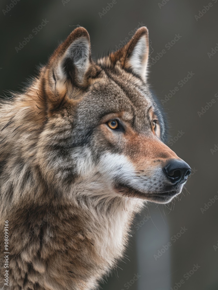 Intense Close-up of a Wolf in a Winter Landscape Intense Close-up of a Wolf in a Winter Landscape
