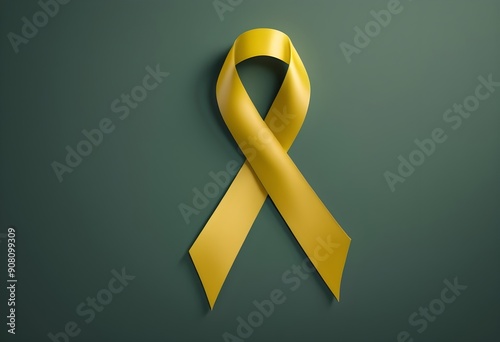 A yellow ribbon, representing awareness for a cause , suicide prevention day