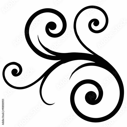 Ornate floral pattern in black and white, symmetrical design