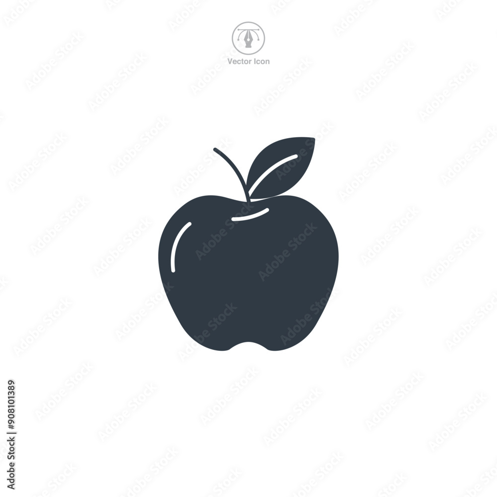 Apple icon symbol vector illustration isolated on white background Apple icon symbol vector illustration isolated on white background
