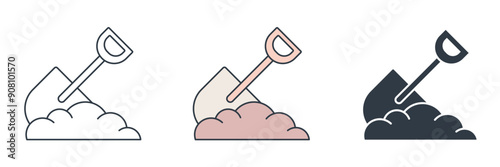 Shovel icon symbol vector illustration isolated on white background