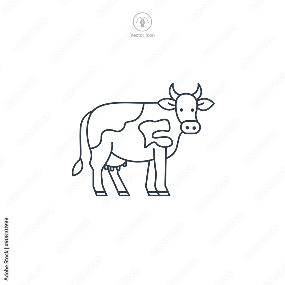 Cow icon symbol vector illustration isolated on white background Cow icon symbol vector illustration isolated on white background