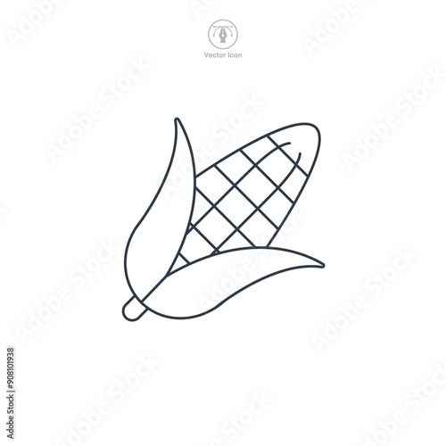 Corn icon symbol vector illustration isolated on white background
