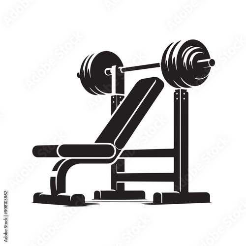 Weight benches silhouette vector illustration