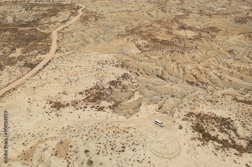 Aerial view of the Abanilla desert or Mahoya Desert in Murcia, Spain