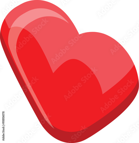 Big red heart is shining for valentine's day, symbolizing love, romance and affection