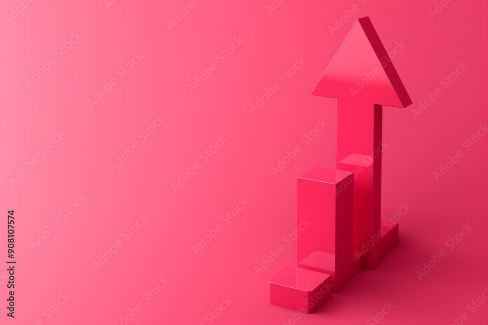 Solid Arrow Metric Pointing Upwards: Bullish Stock or Crypto Market Rising Trend Solid Arrow Metric Pointing Upwards: Bullish Stock or Crypto Market Rising Trend