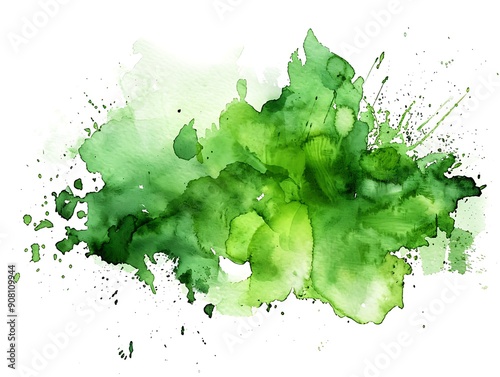 Green Ink Splatter Symphony, a Dynamic Background Texture Featuring Artistic Ink Splatters for a Bold