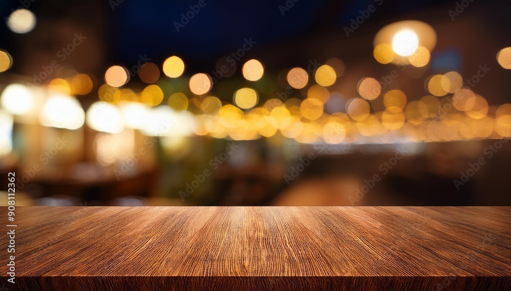 Christmas lights on wooden table Christmas lights on wooden table