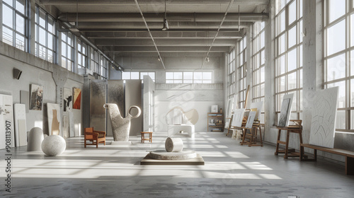 Contemporary Art Haven: Illuminated Studio Abode