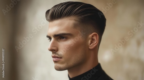 Stylish undercut with a slickedback top, illustrating modern men s grooming
