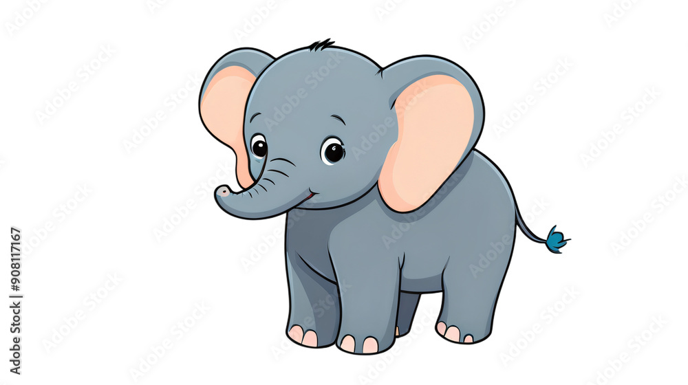 Fototapeta premium clipart of cute little elephant cartoon isolated