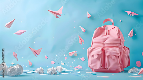 background, pink, back tp school photo