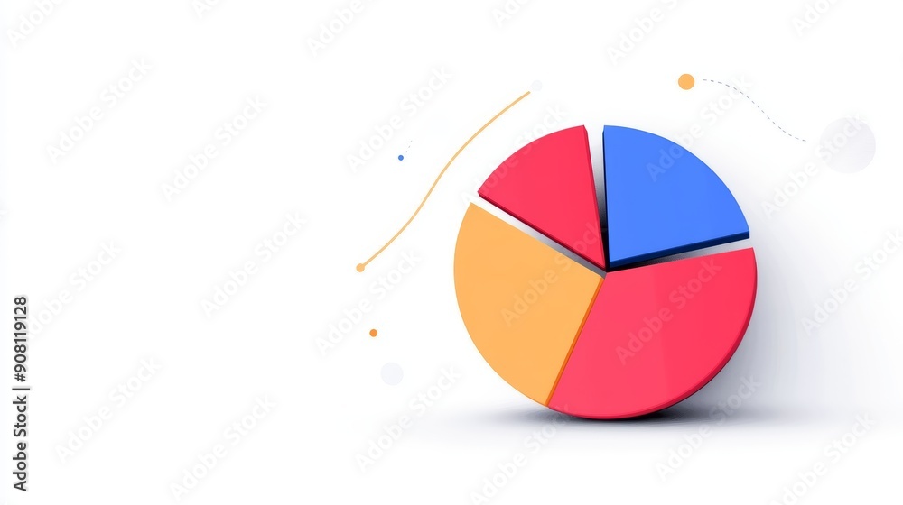 Budget analysis screen, color-coded pie charts, flat design ...