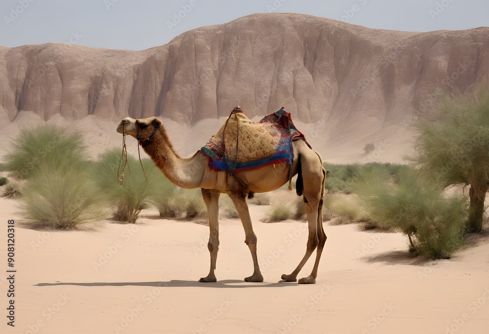 Fototapeta premium camels in the desert