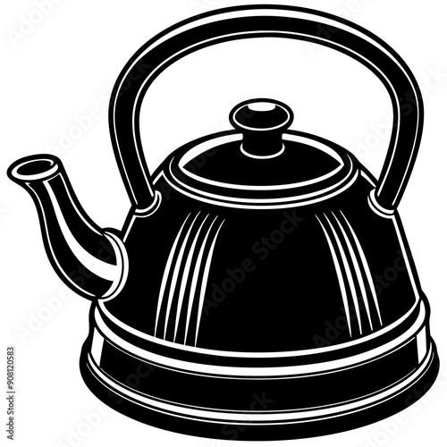 Classic kettle art vector illustration