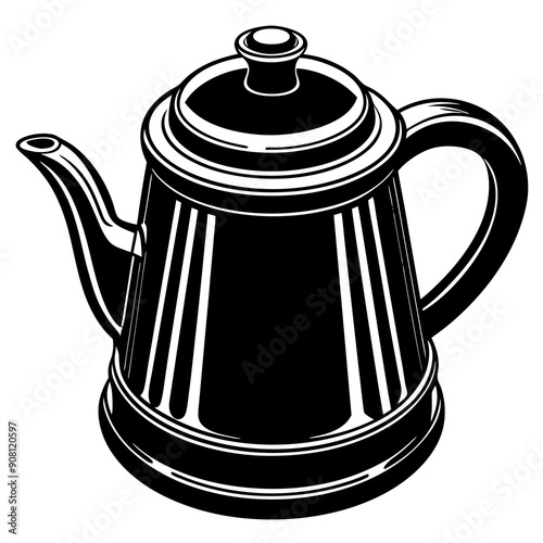 Classic kettle art vector illustration