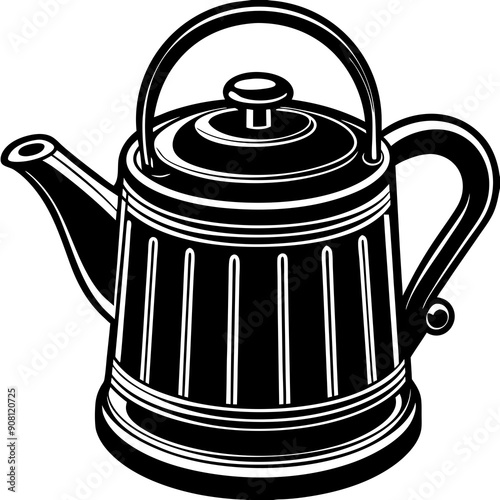 Classic kettle art vector illustration