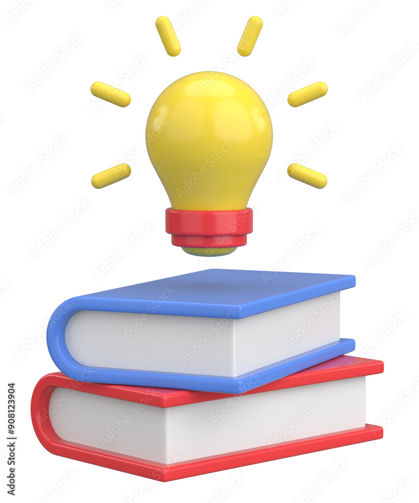 Light Bulb on the Book. Good ides. 3D Illustration. Light Bulb on the Book. Good ides. 3D Illustration.