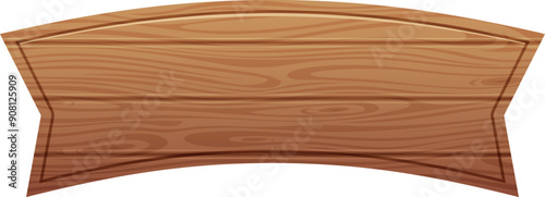 Banner flag with realistic wooden texture. Empty template