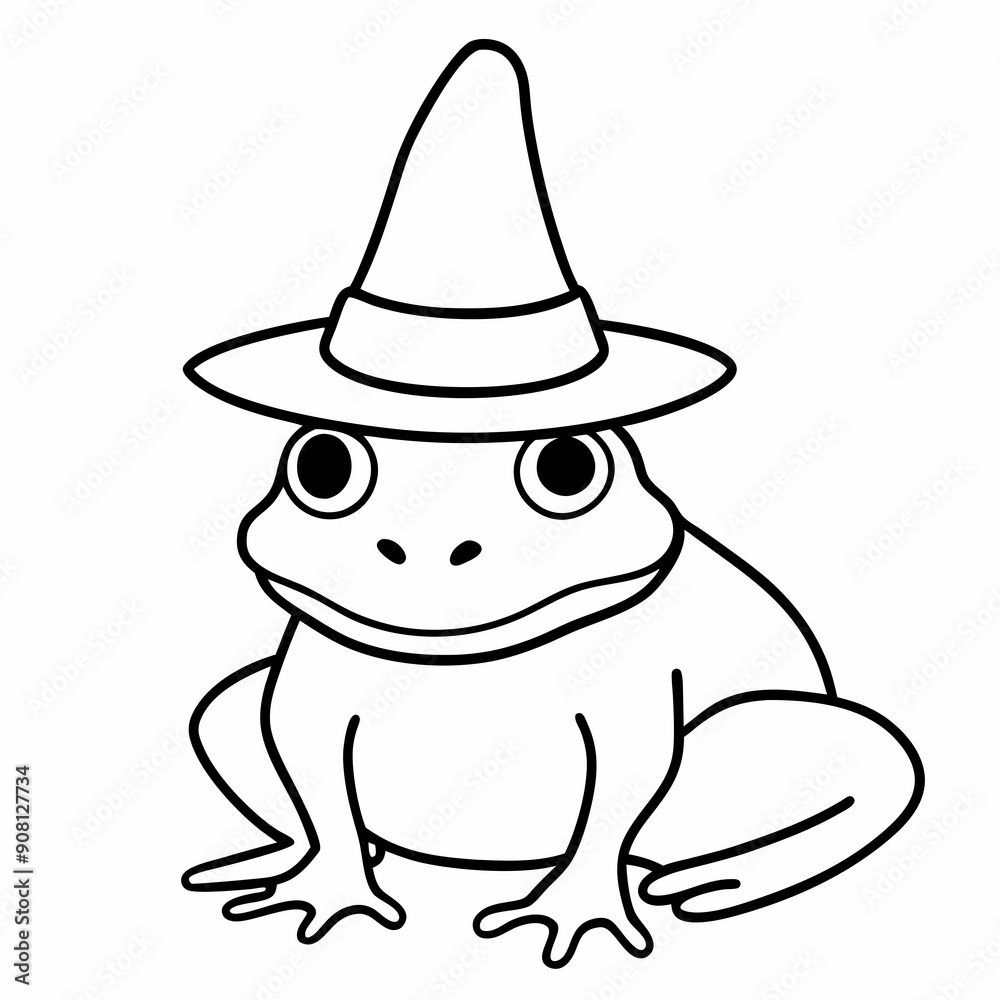 Cute frog with a witch hat Cute frog with a witch hat