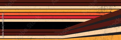 70s retro abstract vector background. Colorful 1970s vintage grunge style wallpaper with lines, stripes, curved shapes. vector.