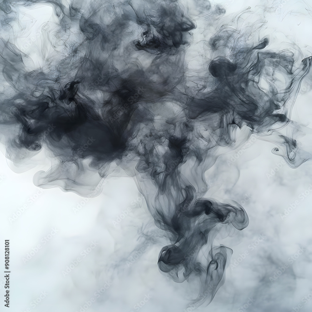 Abstract smoke clouds in black and gray, soft and dreamy on a transparent background. Abstract smoke clouds in black and gray, soft and dreamy on a transparent background.