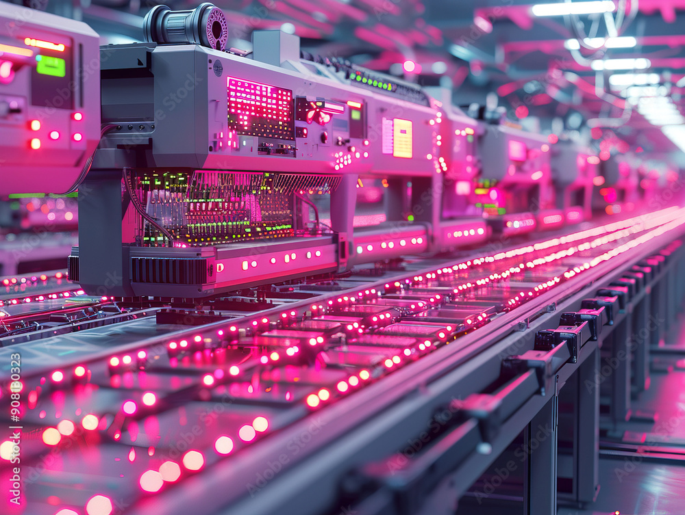 Close-up electronic circuit board. technology style concept. Contemporary Super Computer Processor. Industrial Robotic Manipulator End Effector Holding CPU Chip Close-up electronic circuit board. technology style concept. Contemporary Super Computer Processor. Industrial Robotic Manipulator End Effector Holding CPU Chip