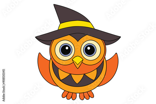 Owl Wearing Glasses Cartoon Vector Illustration - Printable Graphics Design