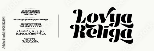 Elegant stencil Font Uppercase Lowercase and Number. Classic Lettering Minimal Fashion Designs. Typography modern serif stencil fonts regular decorative vintage concept. vector illustration