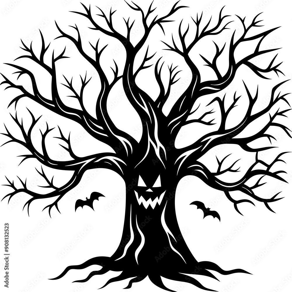 Horror Halloween Tree vector Horror Halloween Tree vector