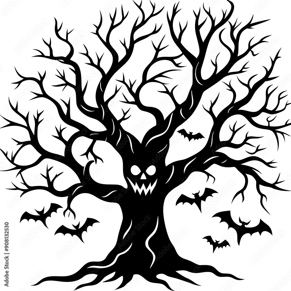 Horror Halloween Tree vector Horror Halloween Tree vector