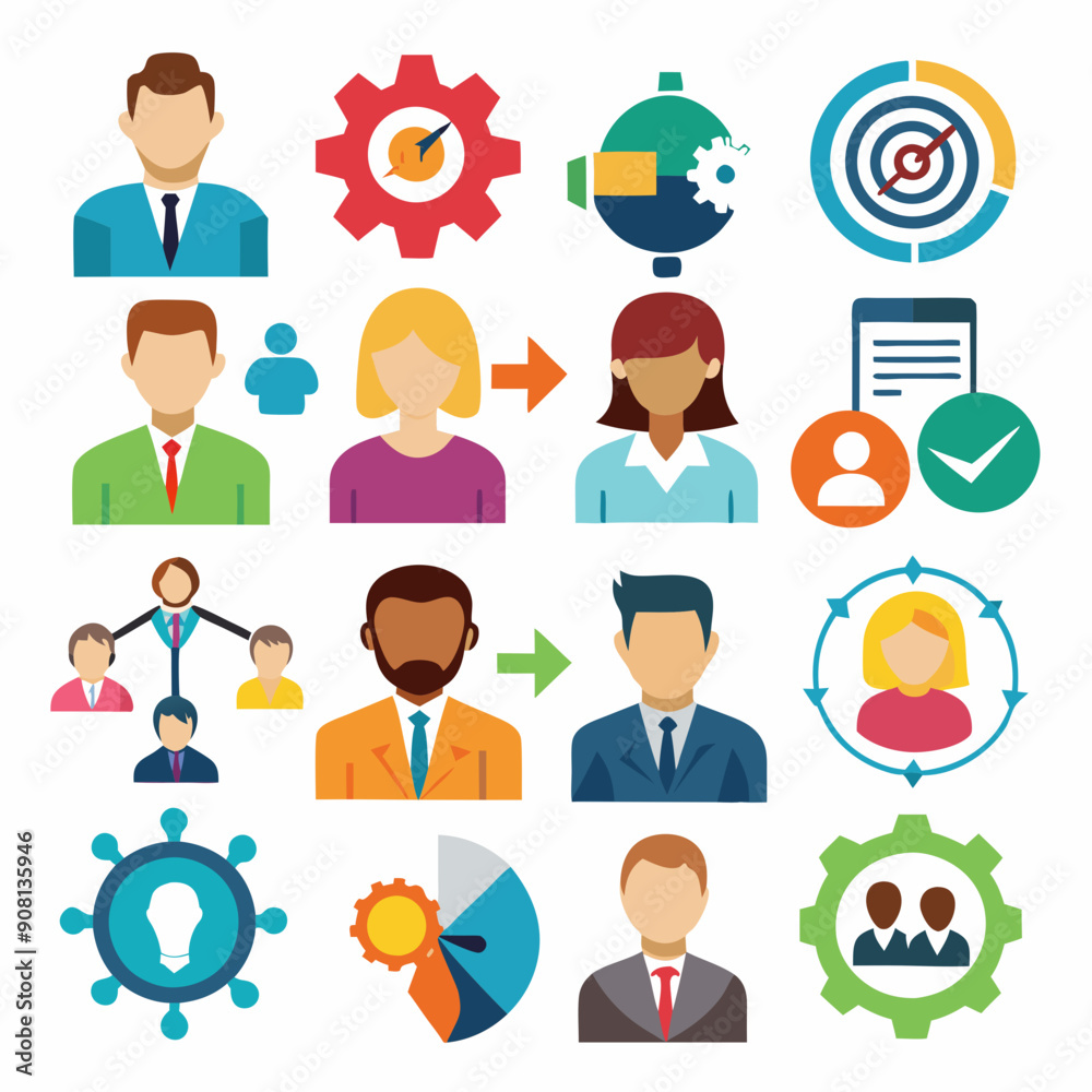 Teamwork Community Business People Partnership set art vector illustration Teamwork Community Business People Partnership set art vector illustration