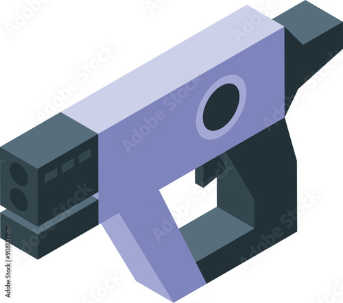 Futuristic blaster gun shooting a powerful energy beam, perfect for space adventures and science fiction concepts