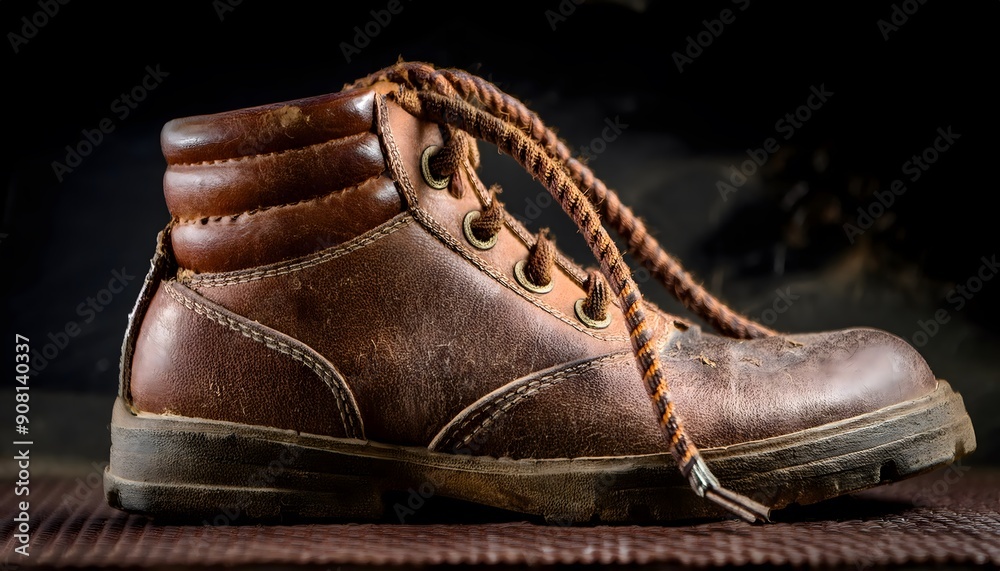 Close up of an old brown shoe Close up of an old brown shoe
