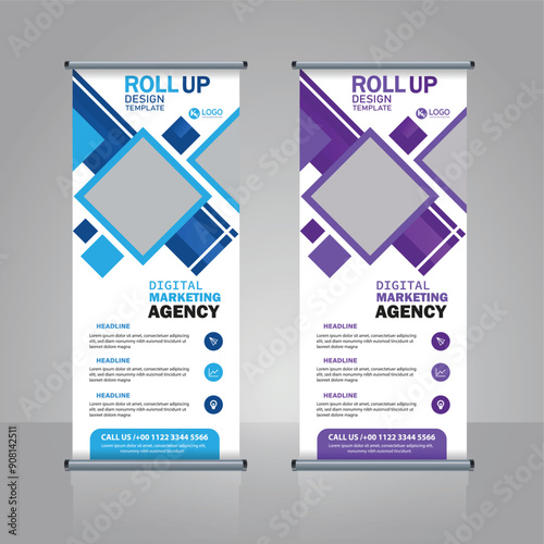 professional business roll up banner designs perfect for trade shows, events, and promotions. High-quality, customizable template