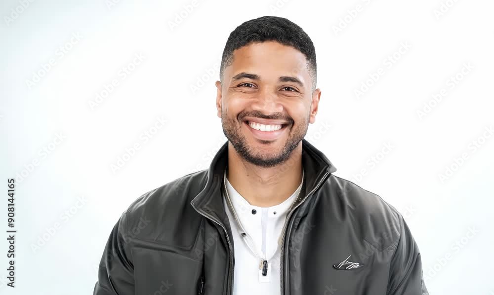 Portrait of a happy african american man smiling against a white background Portrait of a happy african american man smiling against a white background