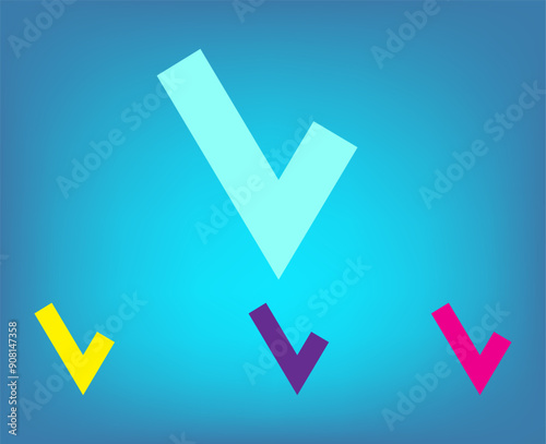 Vector color icons on blue background with gradient