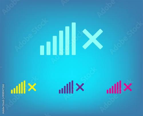 Vector color icons on blue background with gradient