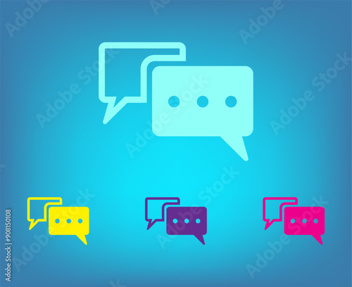Vector color icons on blue background with gradient