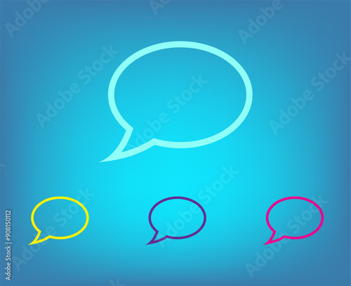 Vector color icons on blue background with gradient