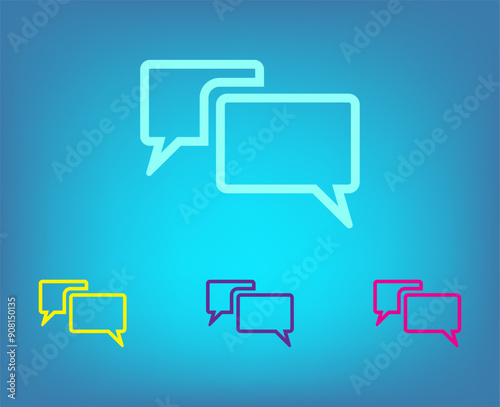 Vector color icons on blue background with gradient
