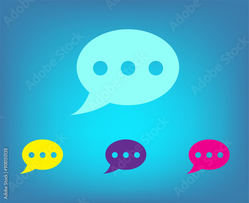 Vector color icons on blue background with gradient
