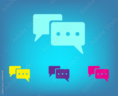 Vector color icons on blue background with gradient