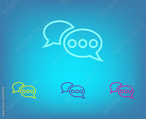 Vector color icons on blue background with gradient