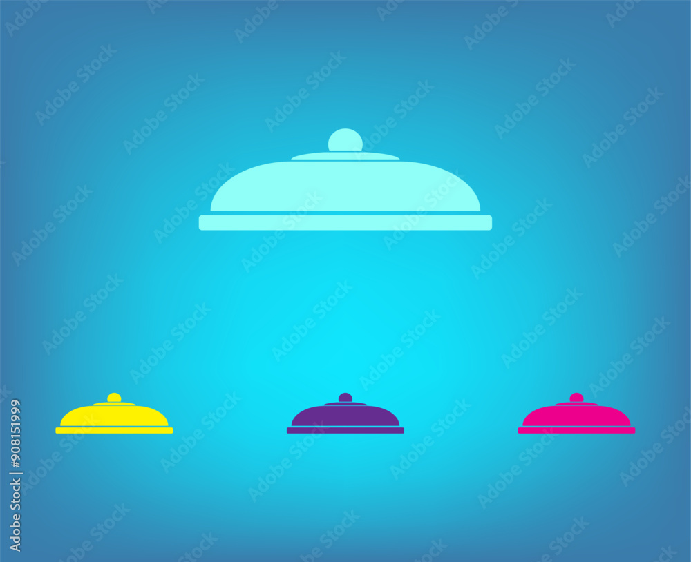 Fototapeta premium Vector color icons on blue background with gradient